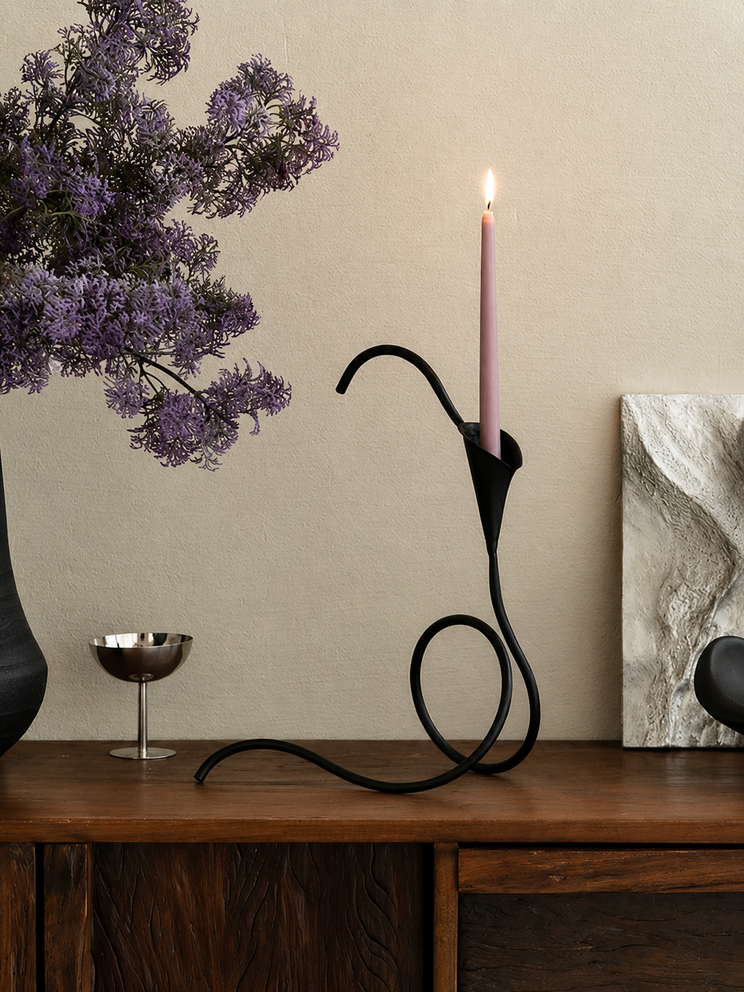 Calla Forge Wabi-Sabi Iron Candle Holder