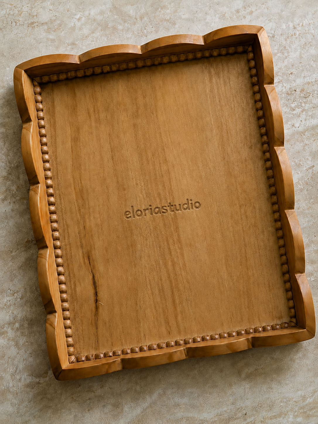 Oak Bloom Wooden Display Tray