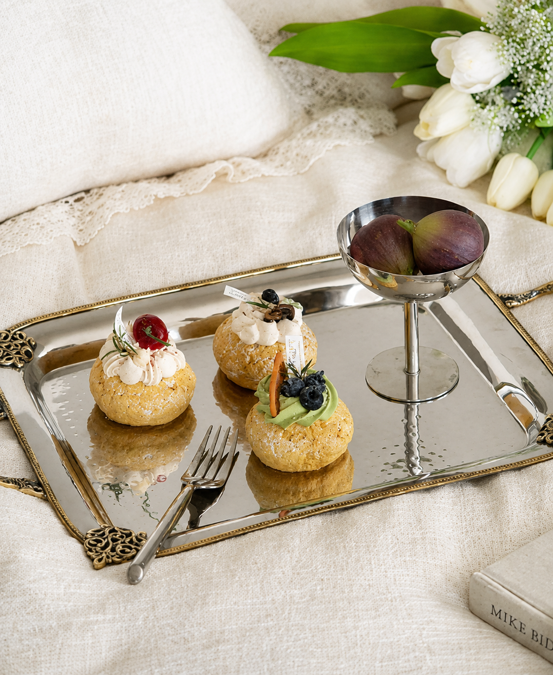Baroque Twin-Handle Brass Fruit Tray