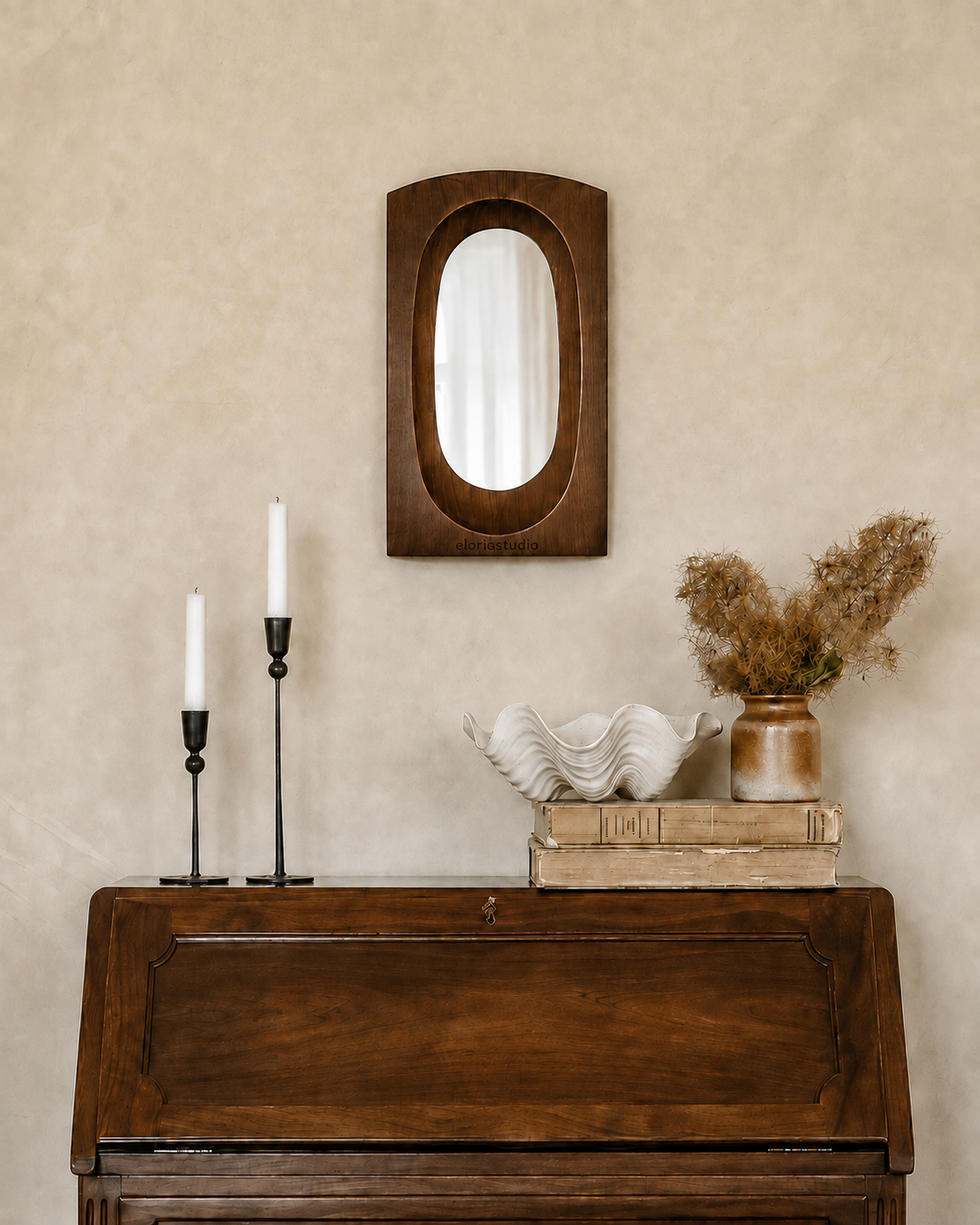 Oval Manor Wooden Wall Mirror